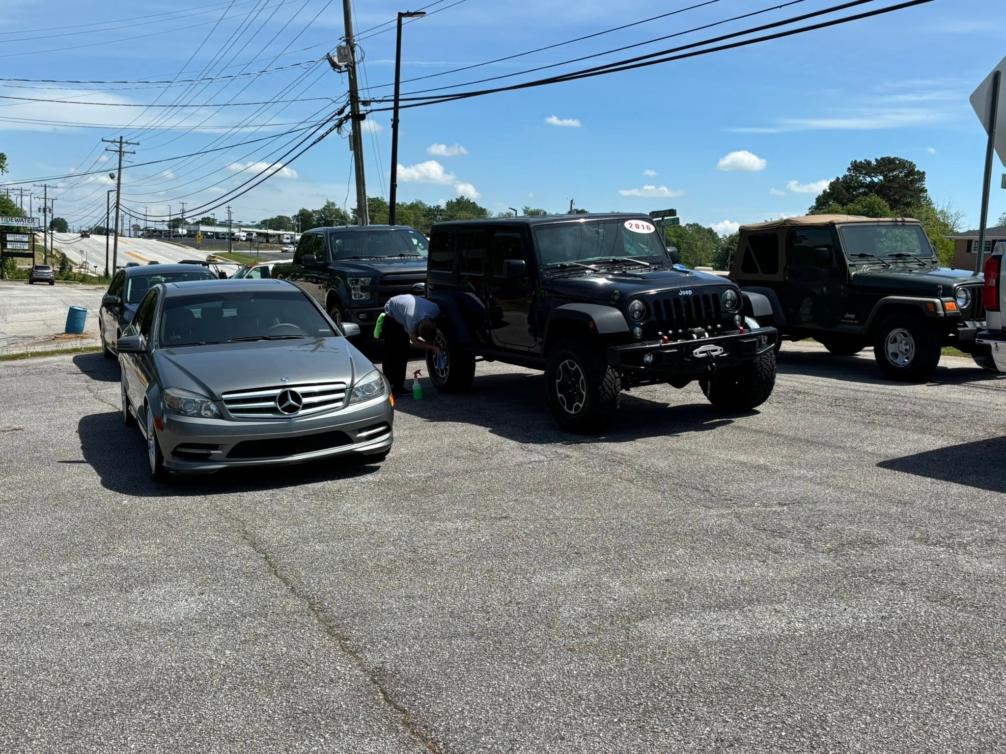 Master detailer working on vehicle exterior polish